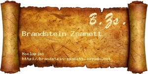 Brandstein Zsanett névjegykártya